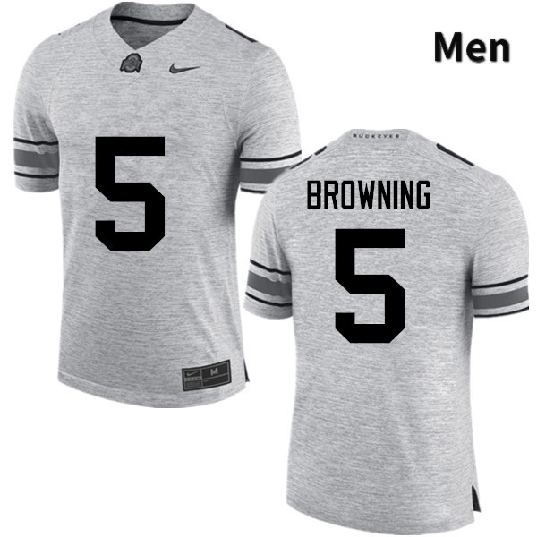 Ohio State Buckeyes Baron Browning Men's #5 Gray Game Stitched College Football Jersey